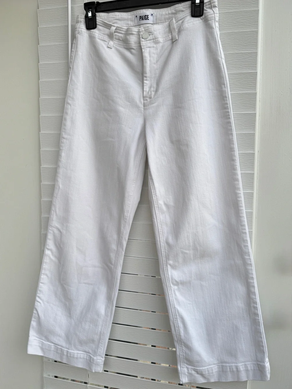 PAIGE Nellie White Wide Leg Crop Jeans Anthropologie Women’s Size 28